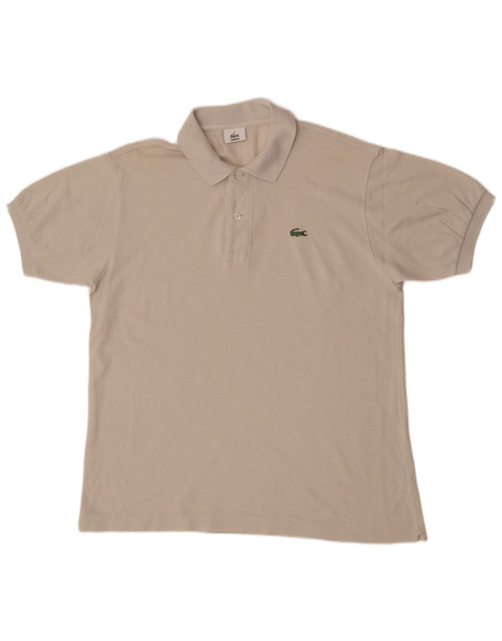 Polo Lacoste para hombre talla 4 mediano algodón blanco roto