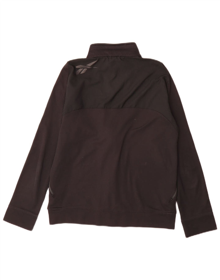 Reebok Mens Graphic Chándal Top Chaqueta Pequeña Poliéster Negro