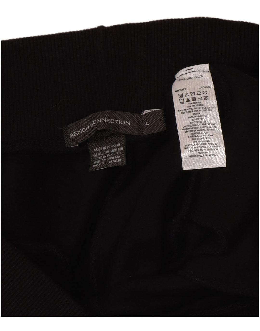 French Connection Pantalones de chándal para hombre Joggers Large de algodón negro