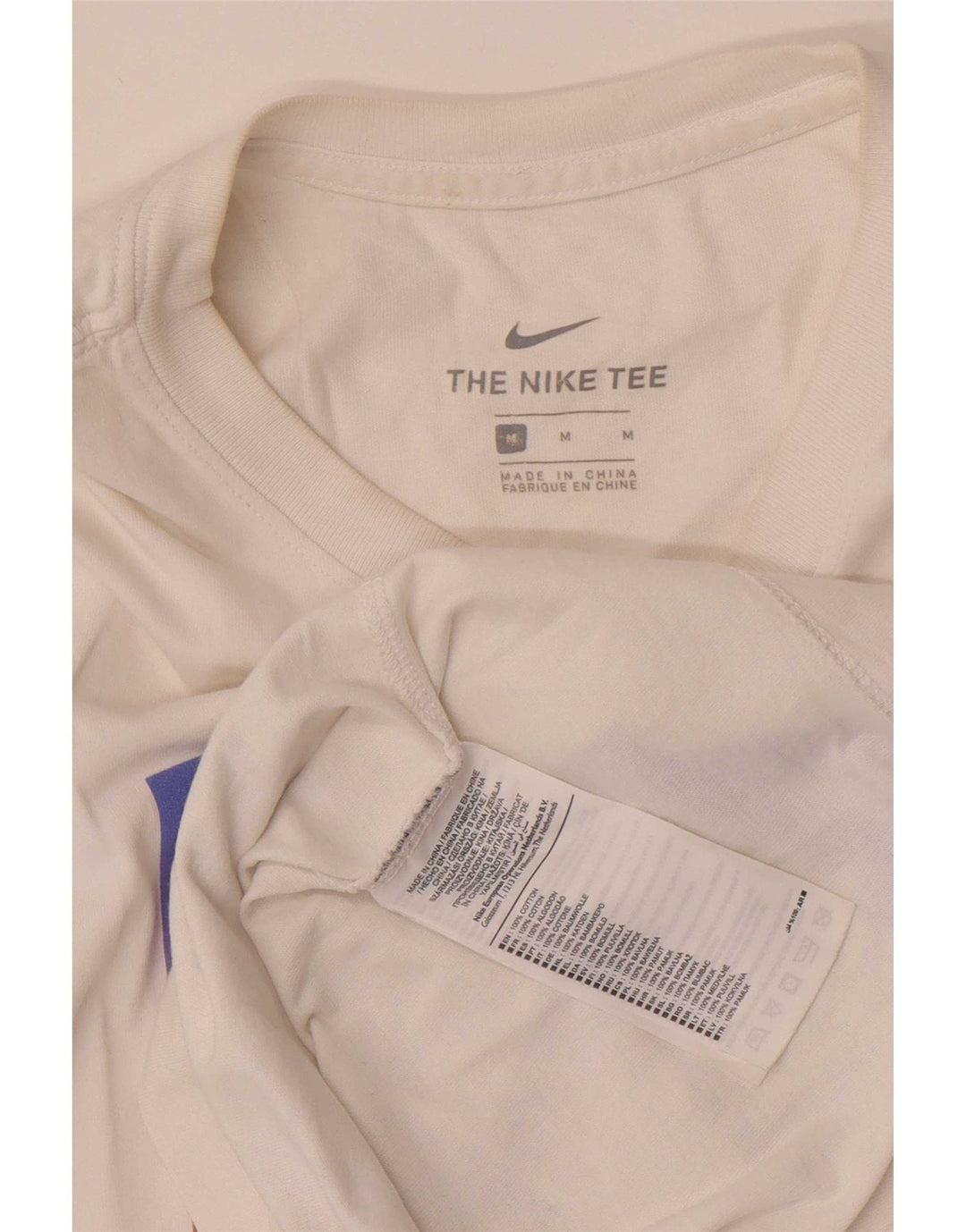 Nike Camiseta gráfica para hombre Top mediano de algodón blanco