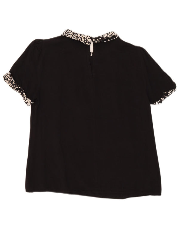 Blusa Oasis para mujer Top UK 40 Medium Black Animal Print