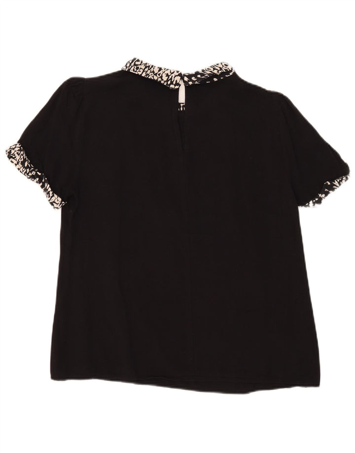 Blusa Oasis para mujer Top UK 40 Medium Black Animal Print