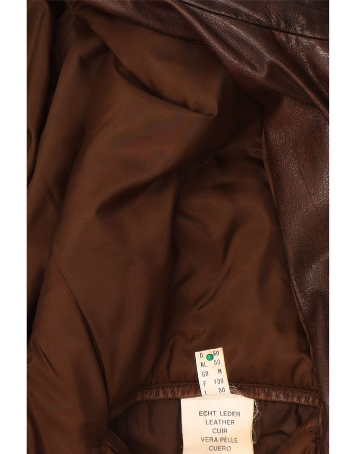 M. Flues Chaqueta de cuero holgada para hombre UK 38 Cuero marrón medio