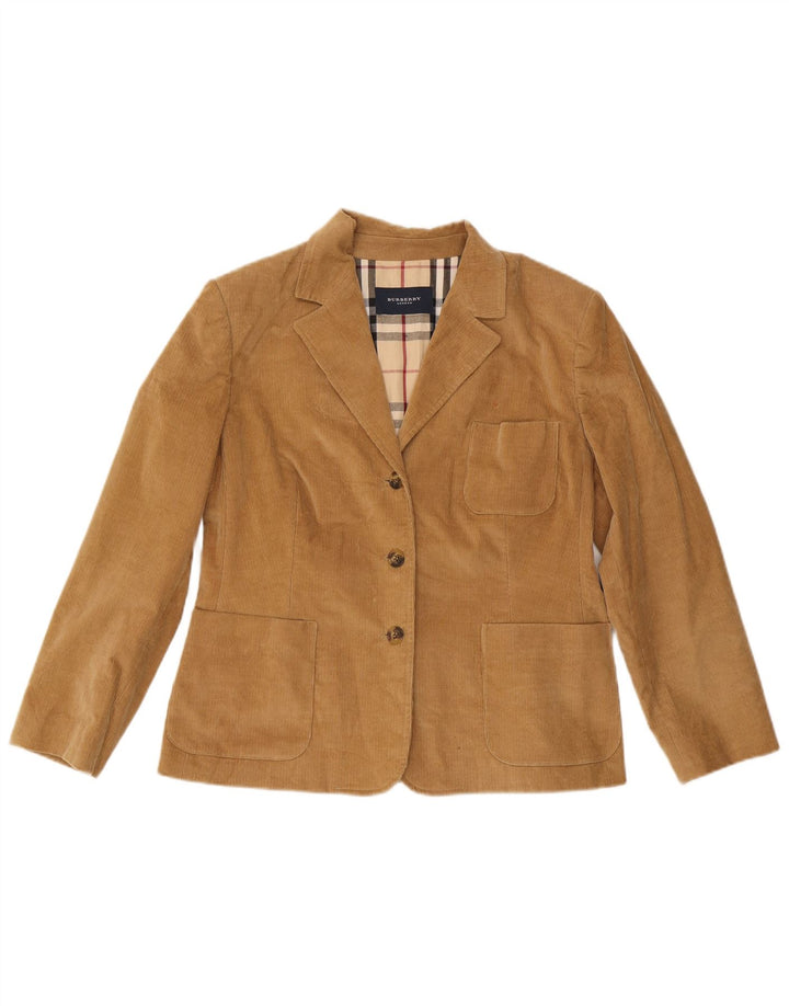 Burberry Chaqueta tipo blazer de pana con 3 botones para mujer IT 46 Algodón marrón grande
