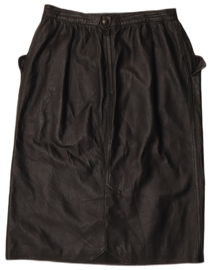 Falda de cuero vintage para mujer W30 Medio Negro