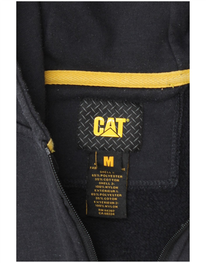 Caterpillar Suéter con capucha y cremallera para hombre Poliéster azul marino mediano