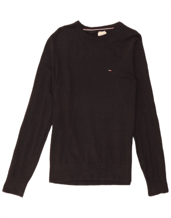 TOMMY HILFIGER Suéter tipo jersey con cuello barco para hombre Algodón negro mediano