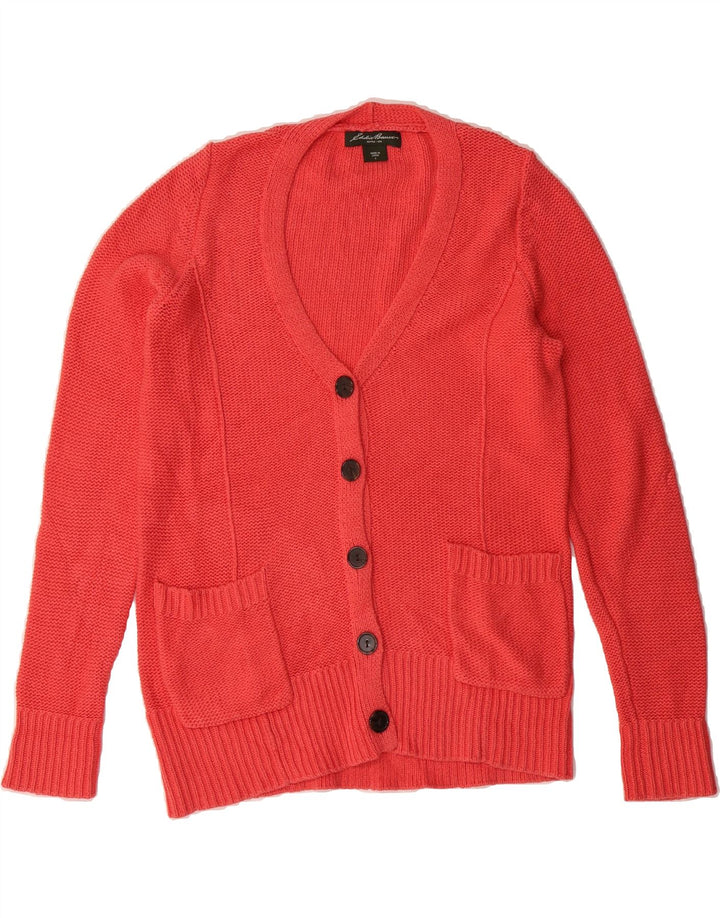 EDDIE BAUER Womens Oversized Cardigan Sweater UK 10 Small Pink Cotton Vintage Eddie Bauer and Second-Hand Eddie Bauer from Messina Hembry 