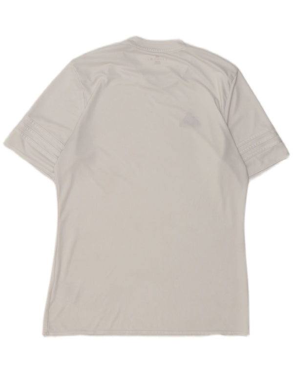 ADIDAS Hombres Climalite Camiseta Top Medio Blanco Poliéster