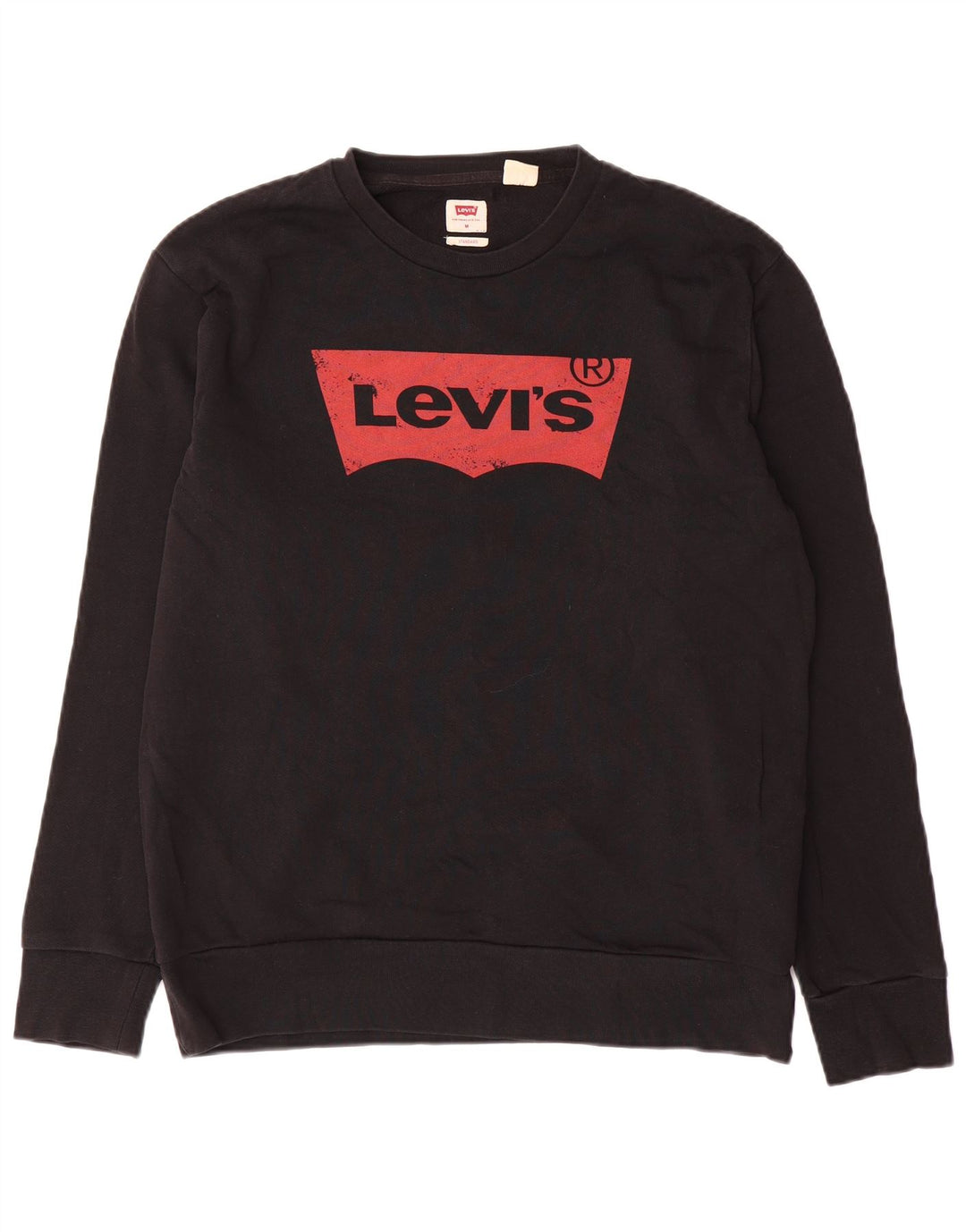 Levi's Sudadera con gráfico estándar para hombre, jersey de algodón negro mediano