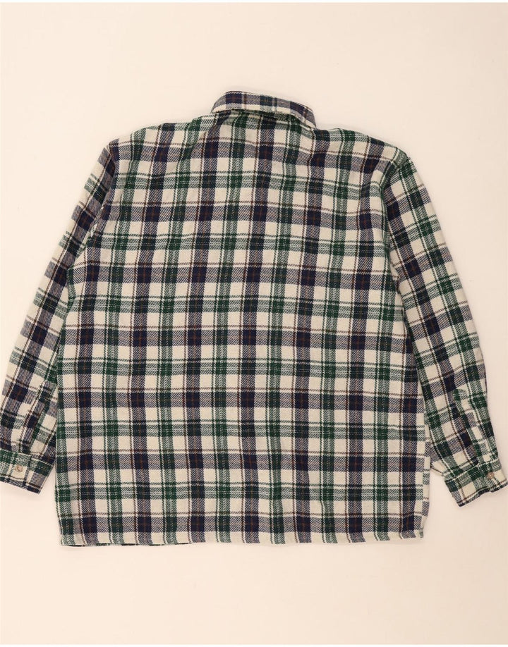 Camisa de franela vintage para hombre XL Cuadro multicolor
