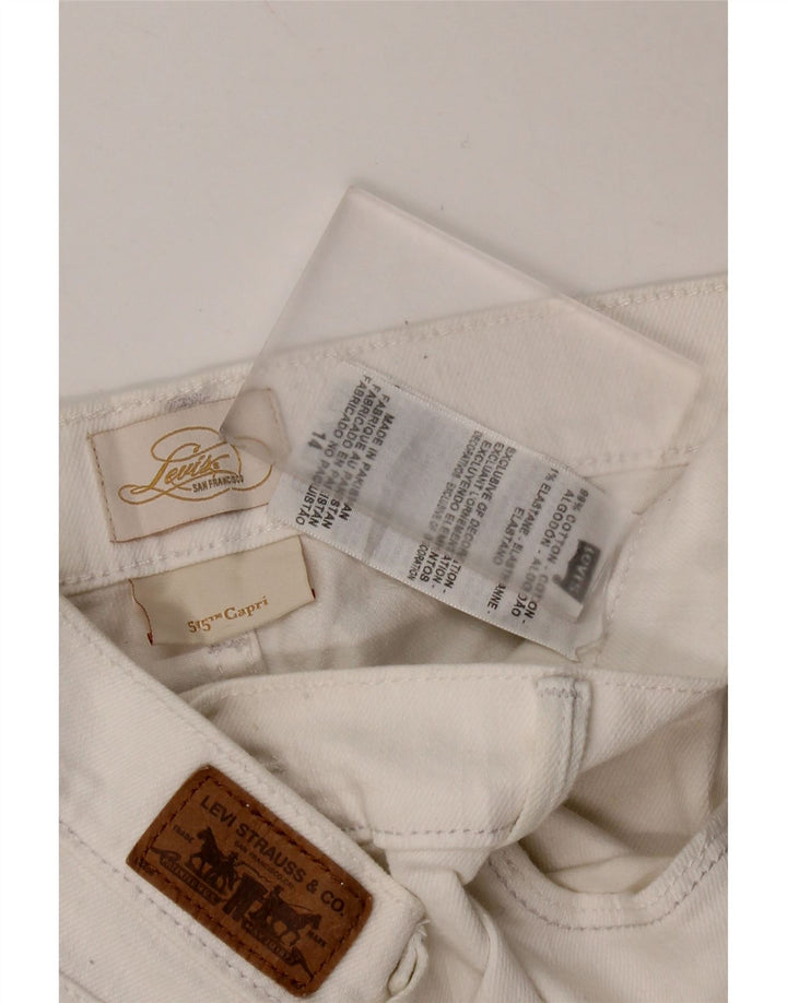LEVI'S Jeans Capri 515 para Mujer US 14 Grande W36 L20 Algodón Blanco
