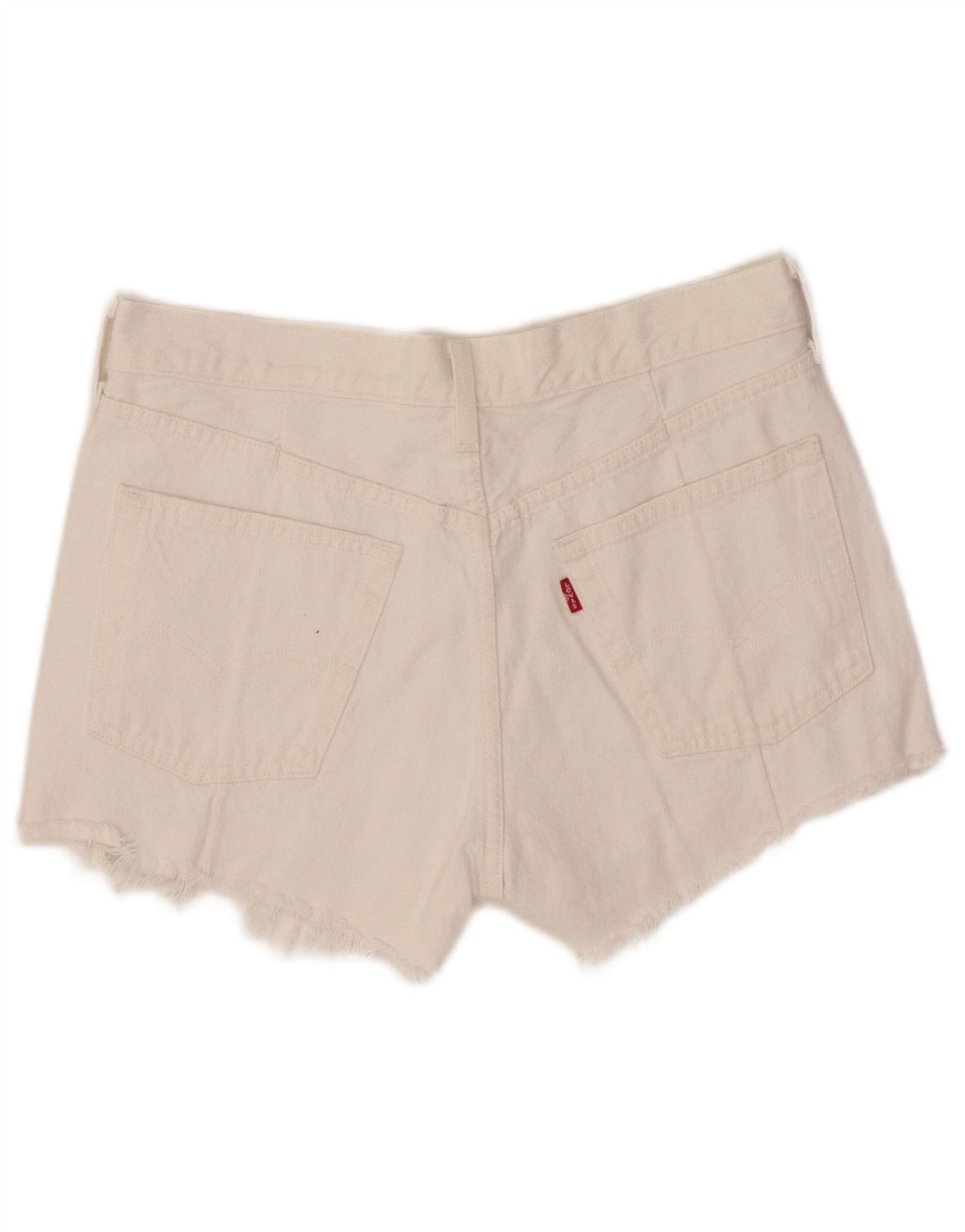 LEVI'S Mujer 501 Shorts De Mezclilla W27 Algodón Blanco Medio