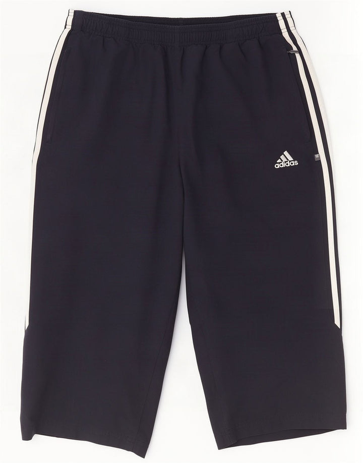 Adidas Bermudas deportivas para hombre, talla grande, azul marino