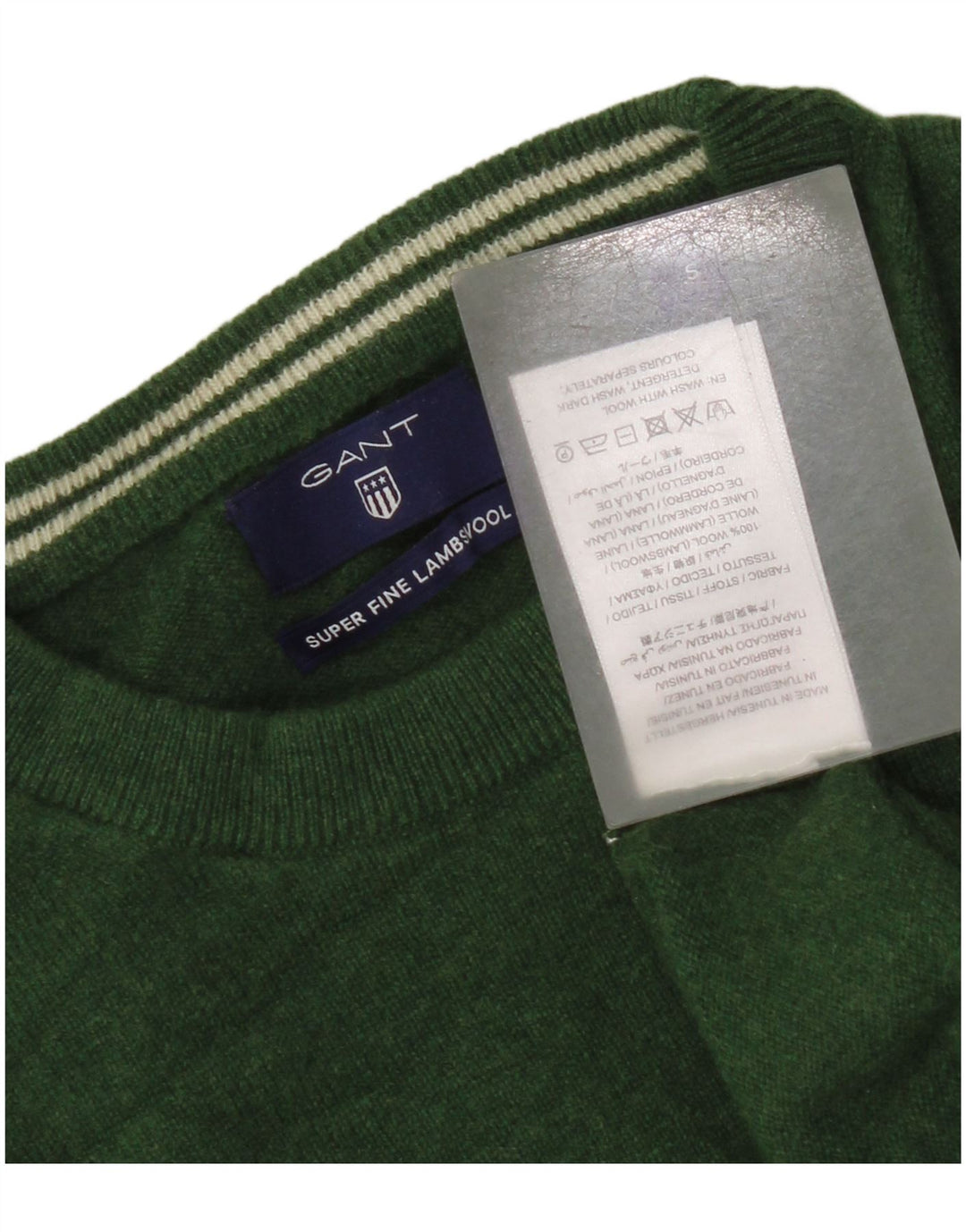 Gant Suéter tipo jersey de cuello redondo extragrande para mujer UK 10 Small Green Wool