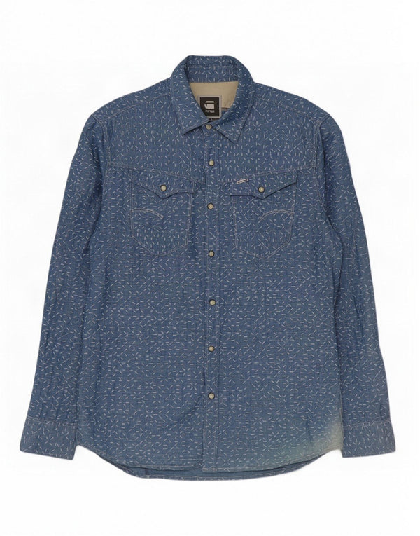 Camisa G-Star Hombre XL Lino con manchas azules