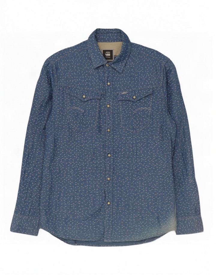 Camisa G-Star Hombre XL Lino con manchas azules