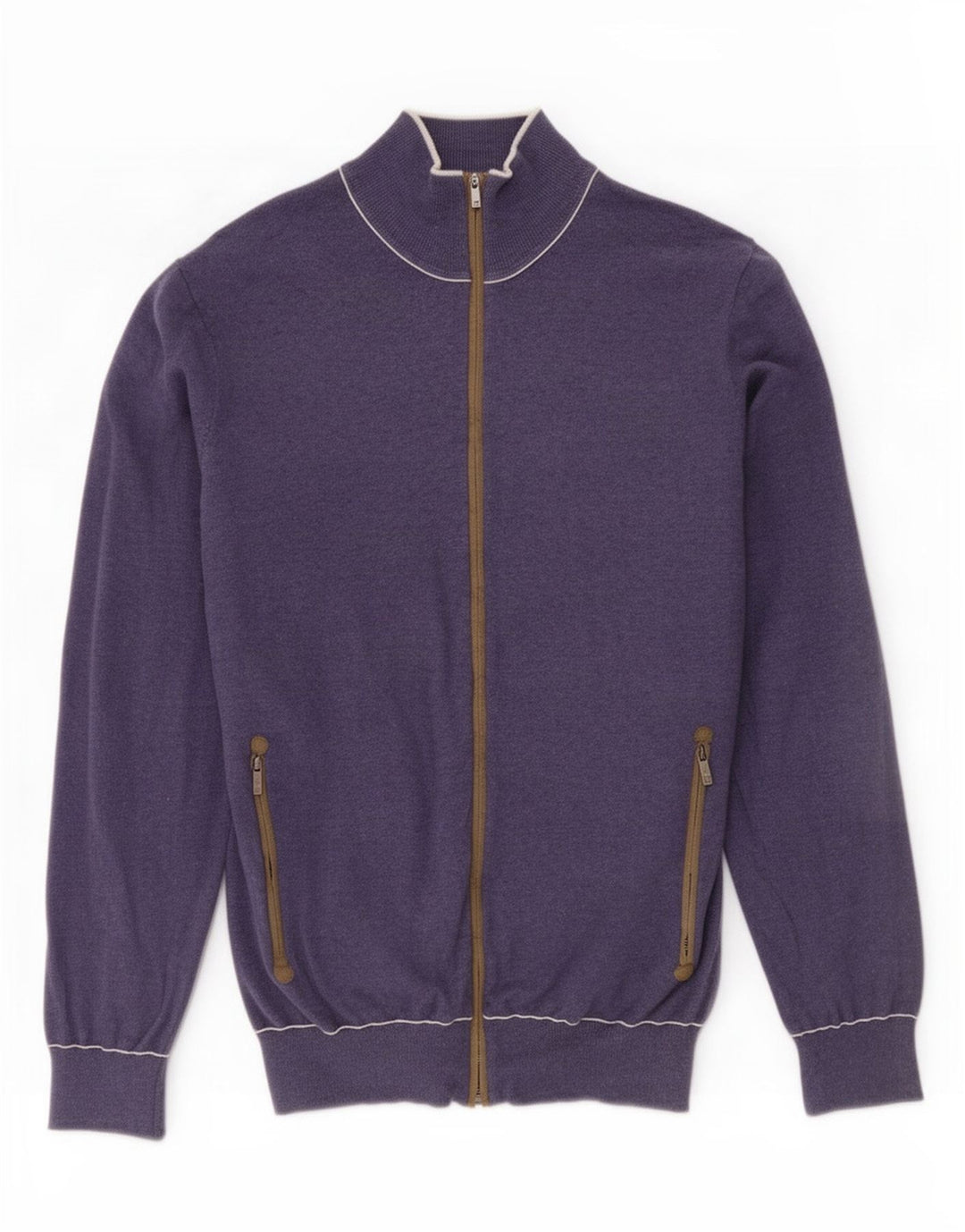 Massimo Dutti Jersey Cárdigan Hombre Mediano Azul Marino Algodón
