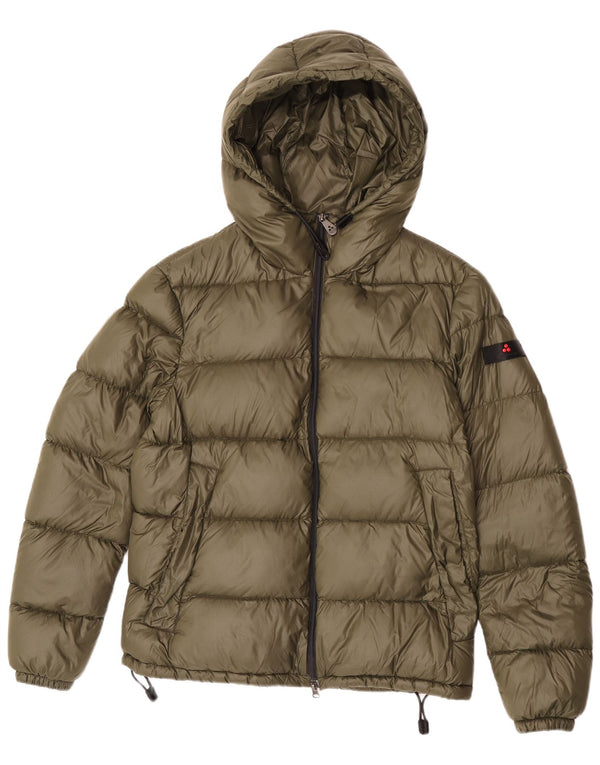 PEUTEREY Chaqueta acolchada con capucha para mujer UK 40 Large Poliamida caqui