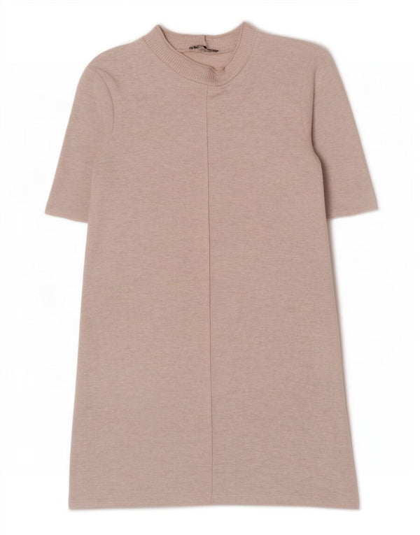 Zara Vestido recto para mujer UK 44 Poliéster moteado beige medio