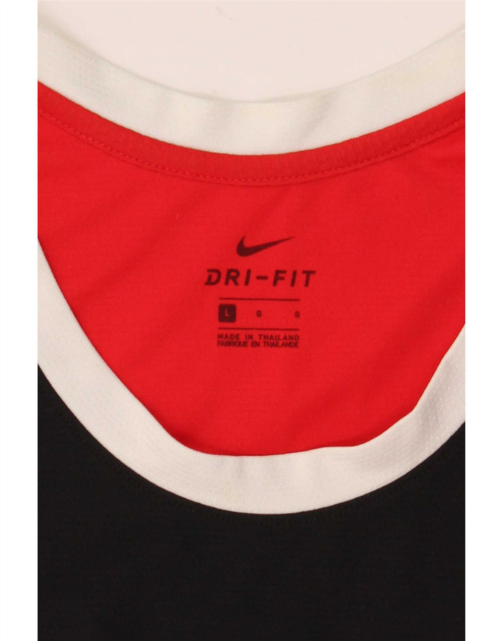 Nike Camiseta sin mangas Dri Fit Graphic para hombre, talla grande, color negro