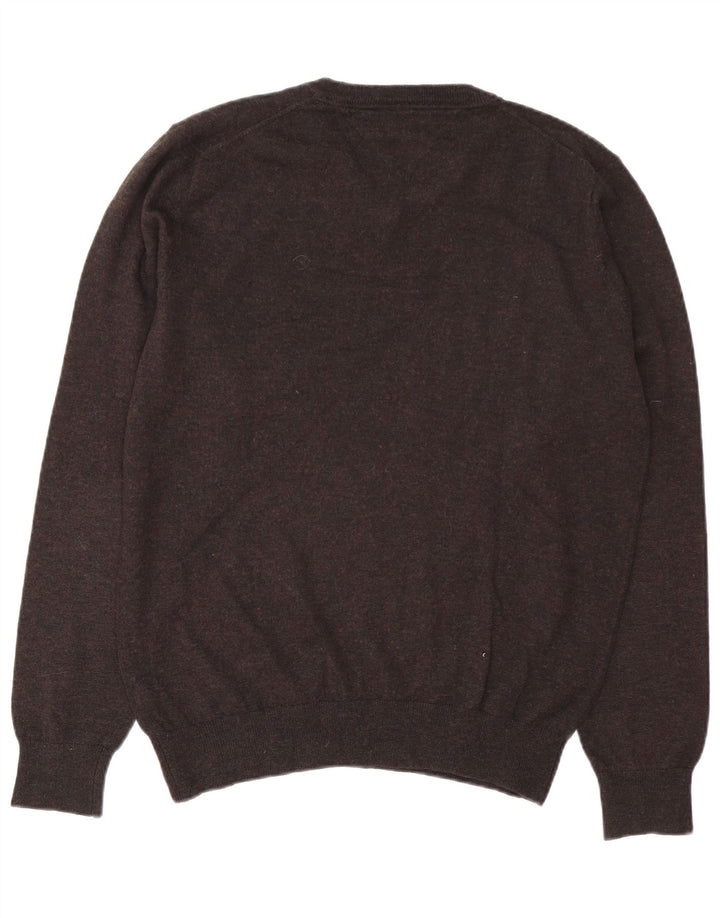 Tommy Hilfiger Jersey con Cuello en V para Hombre de Lana marrón Medio
