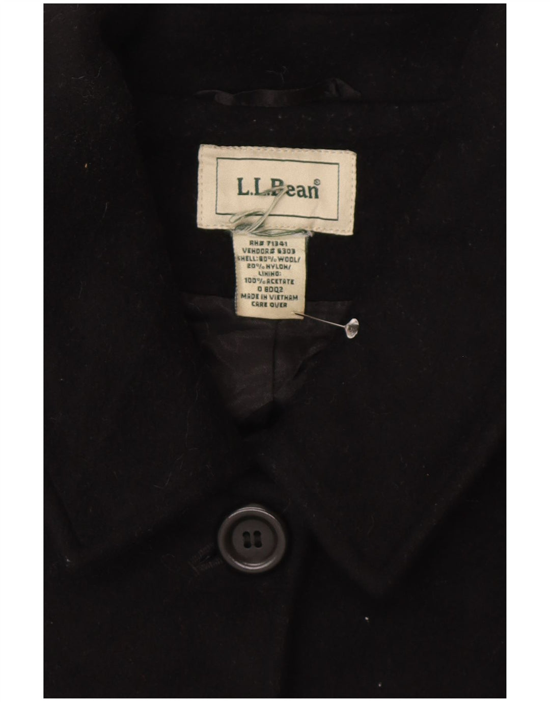 L.L.Bean Abrigo para mujer UK 20 2XL Lana negra