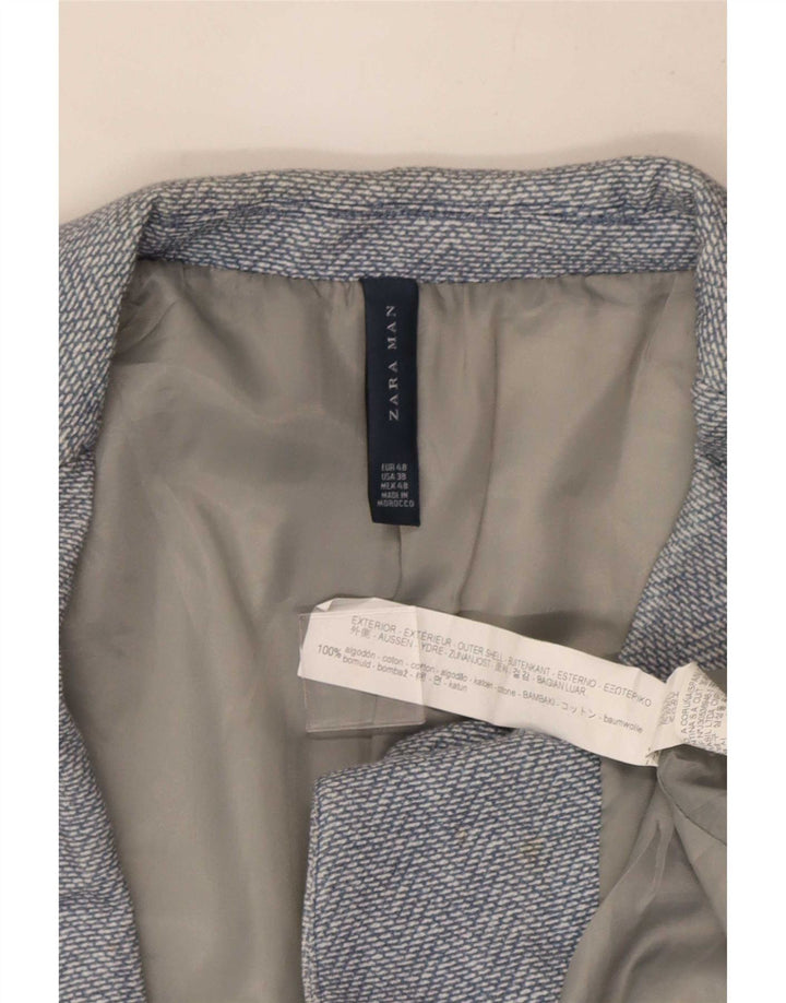 Zara Chaqueta Blazer De 2 Botones Para Hombre EU 48 Algodón Azul Medio