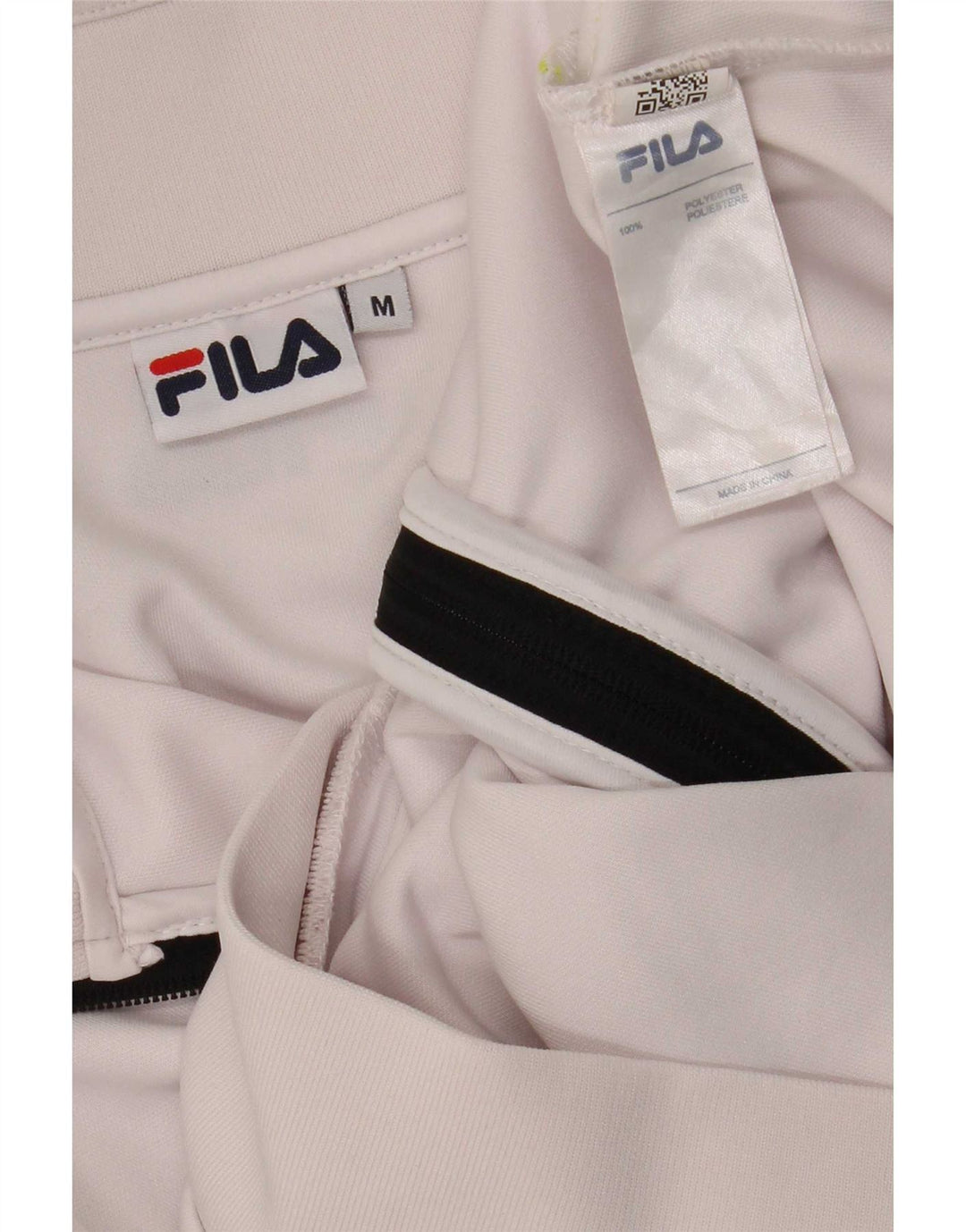 Fila Chaqueta superior de chándal con gráfico para hombre Poliéster color block blanco mediano