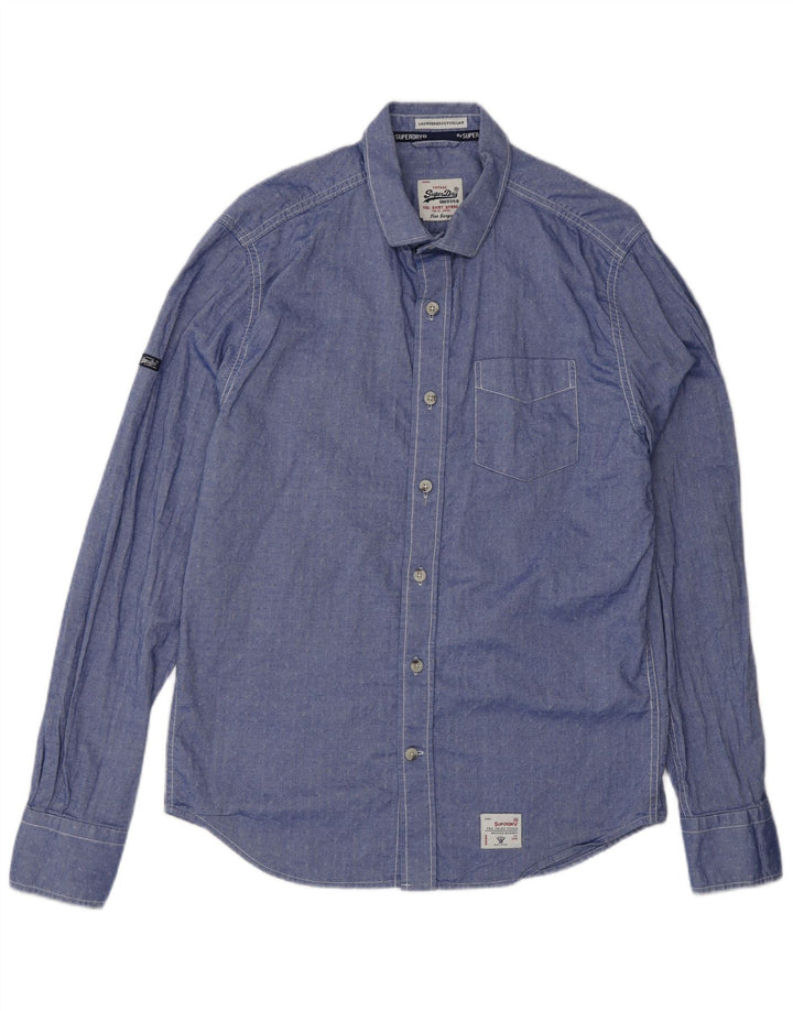 SUPERDRY Camisa Hombre Algodón Lunares Azul Grande