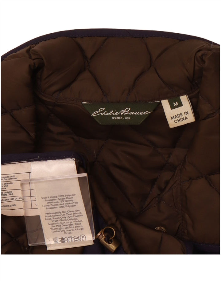 EDDIE BAUER Chaqueta acolchada acolchada para mujer UK 14 Mediana Azul marino Poliéster