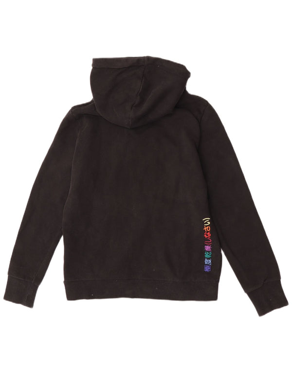 Superdry Jersey con capucha gráfica para mujer Reino Unido 40 Mediano Algodón negro