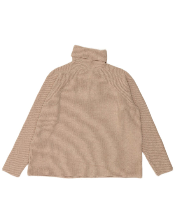 Marks & Spencer Suéter tipo jersey con cuello vuelto para mujer UK 44 Viscosa beige mediana