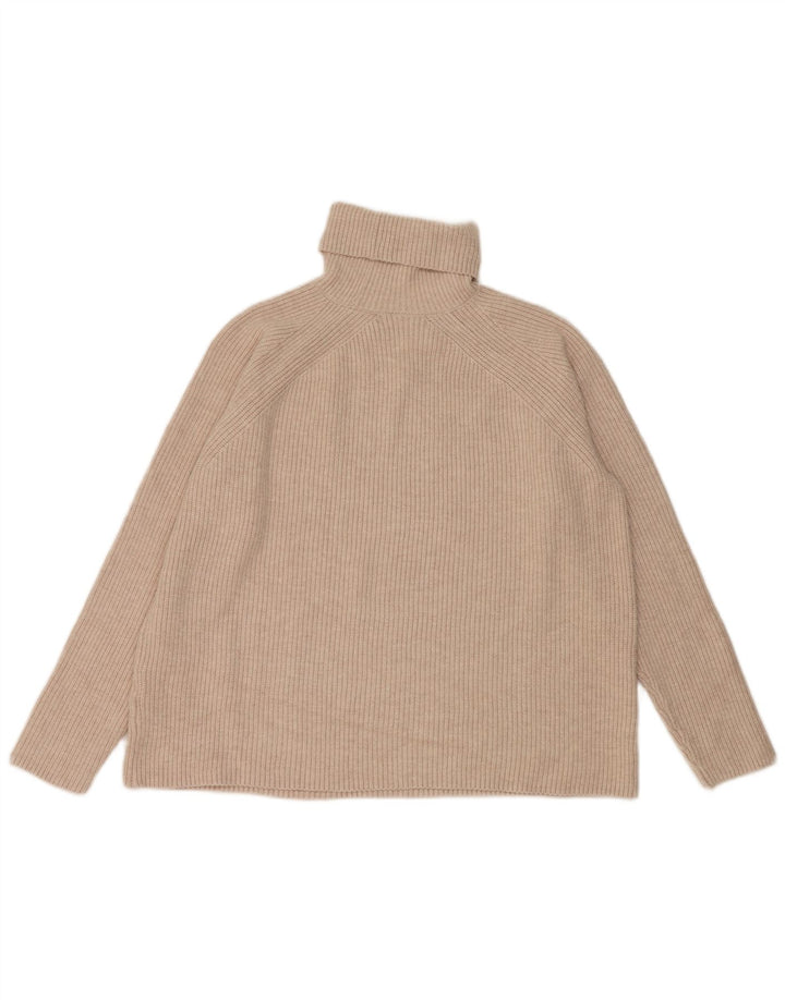 Marks & Spencer Suéter tipo jersey con cuello vuelto para mujer UK 44 Viscosa beige mediana