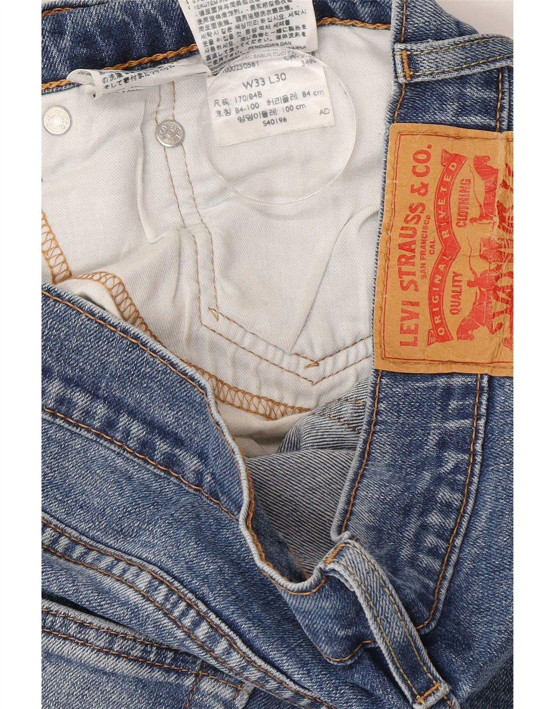 Levi's Hombre 514 Vaqueros Rectos W33 L30 Algodón Azul