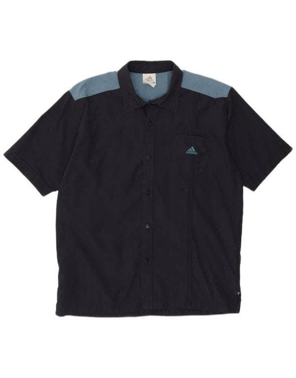 Adidas Camisa gráfica para hombre UK 40/42 Medium Azul marino Colorblock