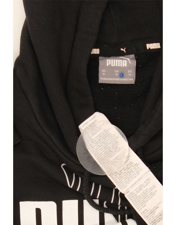 Puma Hombre Sudadera Con Capucha Gráfica Jersey De Algodón Negro Mediano