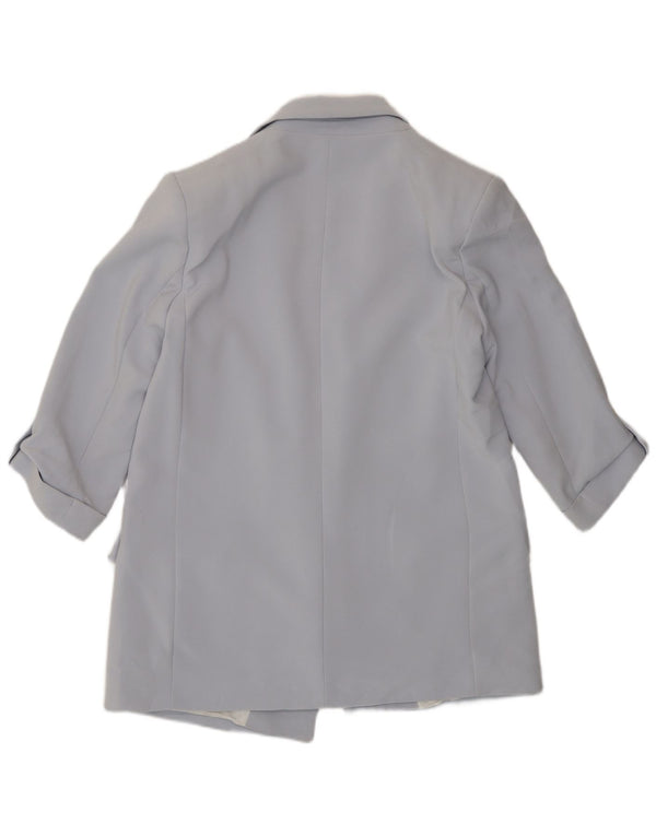 Zara Chaqueta Blazer Abierta De Manga 3/4 para Mujer UK 46 Azul Grande