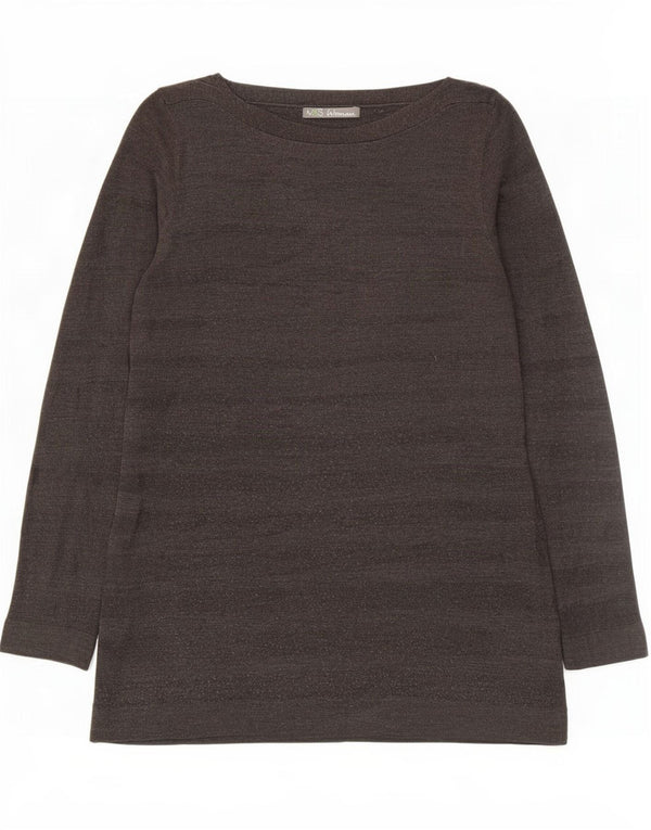 Marks & Spencer Top tipo túnica de manga larga para mujer UK 42 Gris medio a rayas