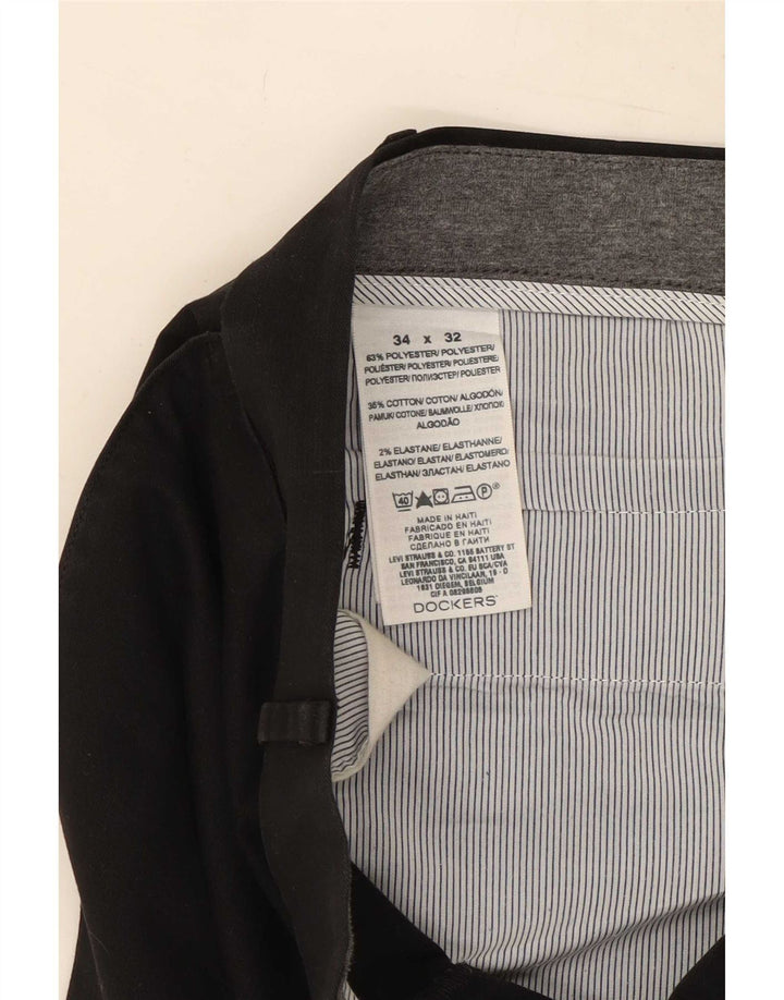 Dockers Pantalón chino recto para hombre W34 L32 Poliéster negro