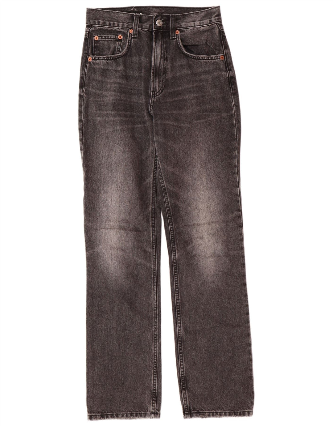 Zara Jeans Rectos De Corte Regular Para Mujer EU 34 2XS W24 L30 Gris Clásico