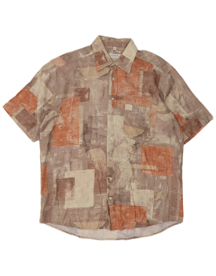 CANDA Camisa de manga corta para hombre Talla 42 16 1/2 Grande Patchwork multicolor