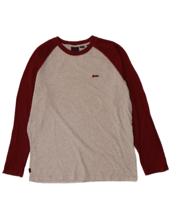 Superdry Camiseta de manga larga para niño 15-16 años XL Gris Colorblock Algodón