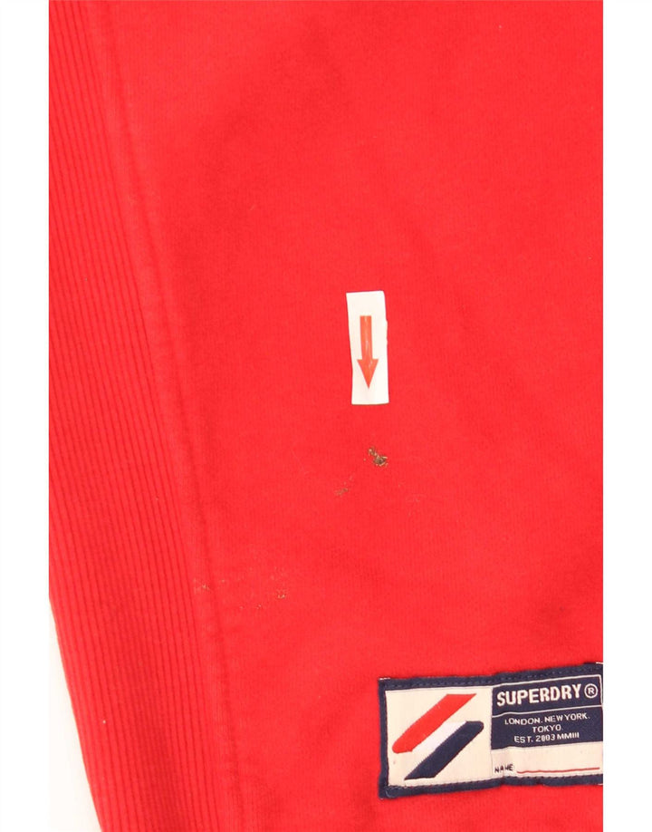 Superdry Sudadera con cuello y cremallera para hombre, jersey de algodón rojo grande