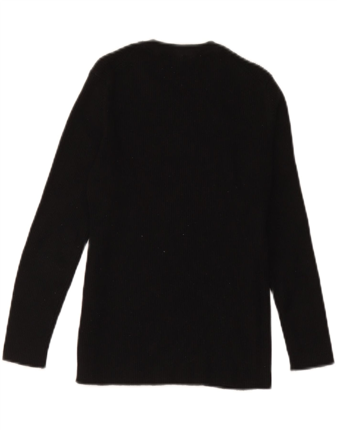 Zara Mujer Top Manga Larga UK 42 Medium Viscosa Negra