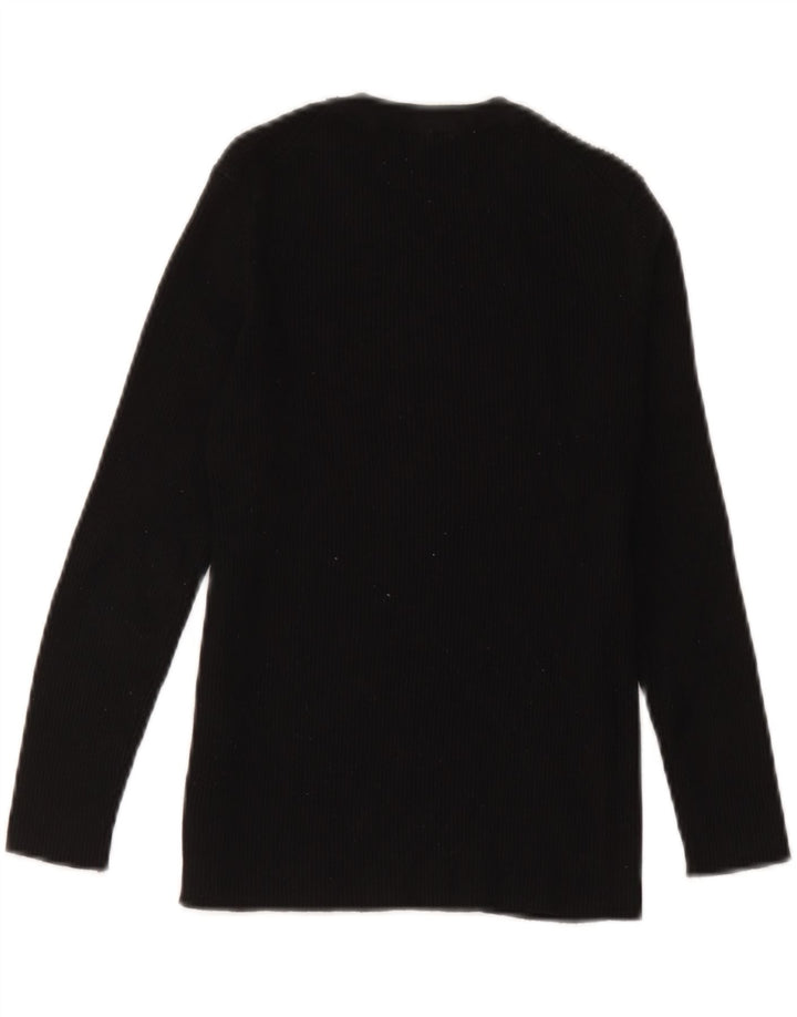 Zara Mujer Top Manga Larga UK 42 Medium Viscosa Negra