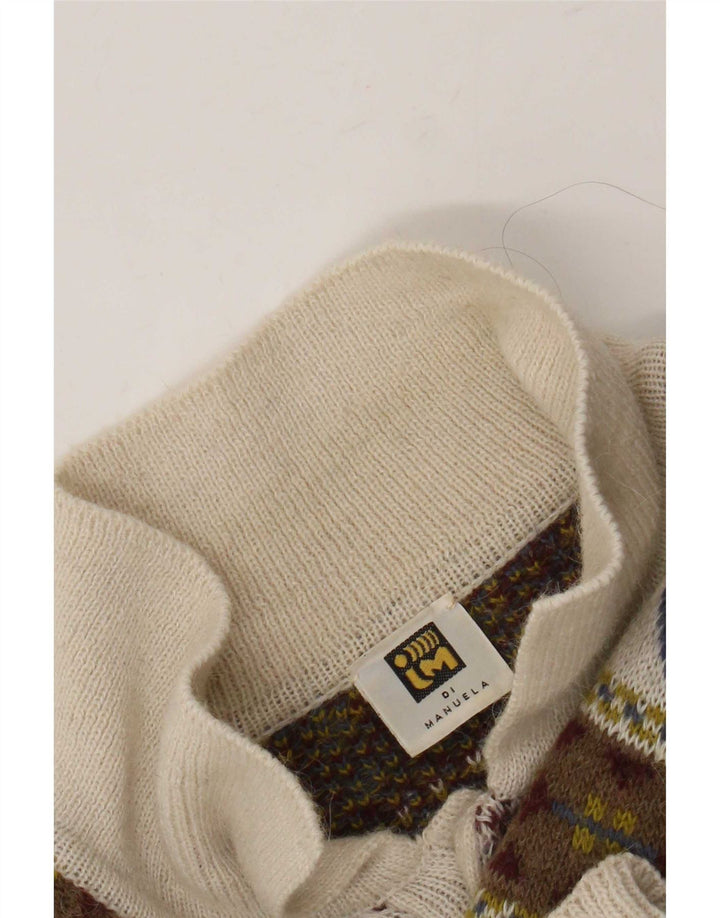 Vintage hombres polo cuello jersey suéter IT 50 medio multicolor retro