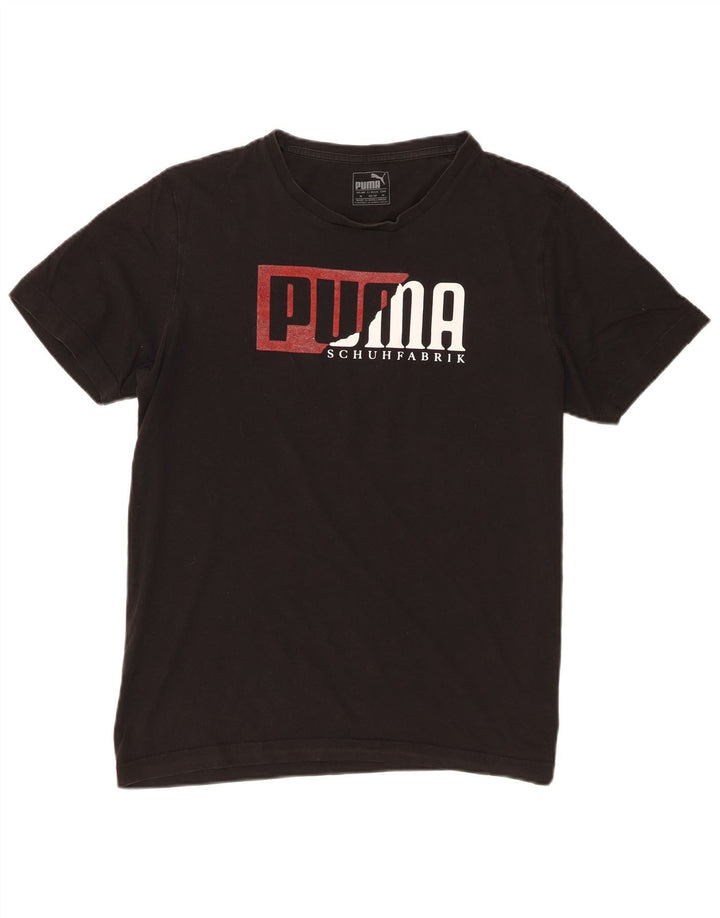 Puma Camiseta gráfica para hombre Top Medium Black Cotton