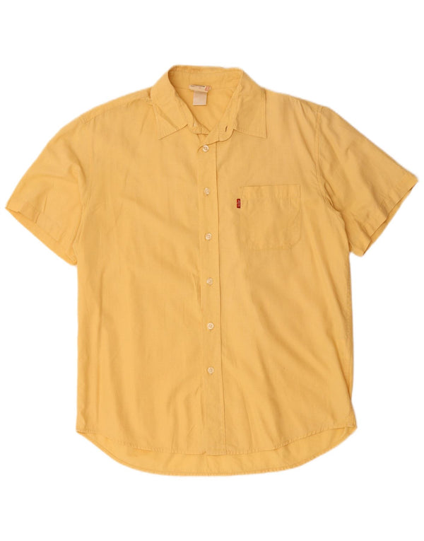 LEVI'S Camisa De Manga Corta De Algodón A Cuadros Amarillo Medio Hombre