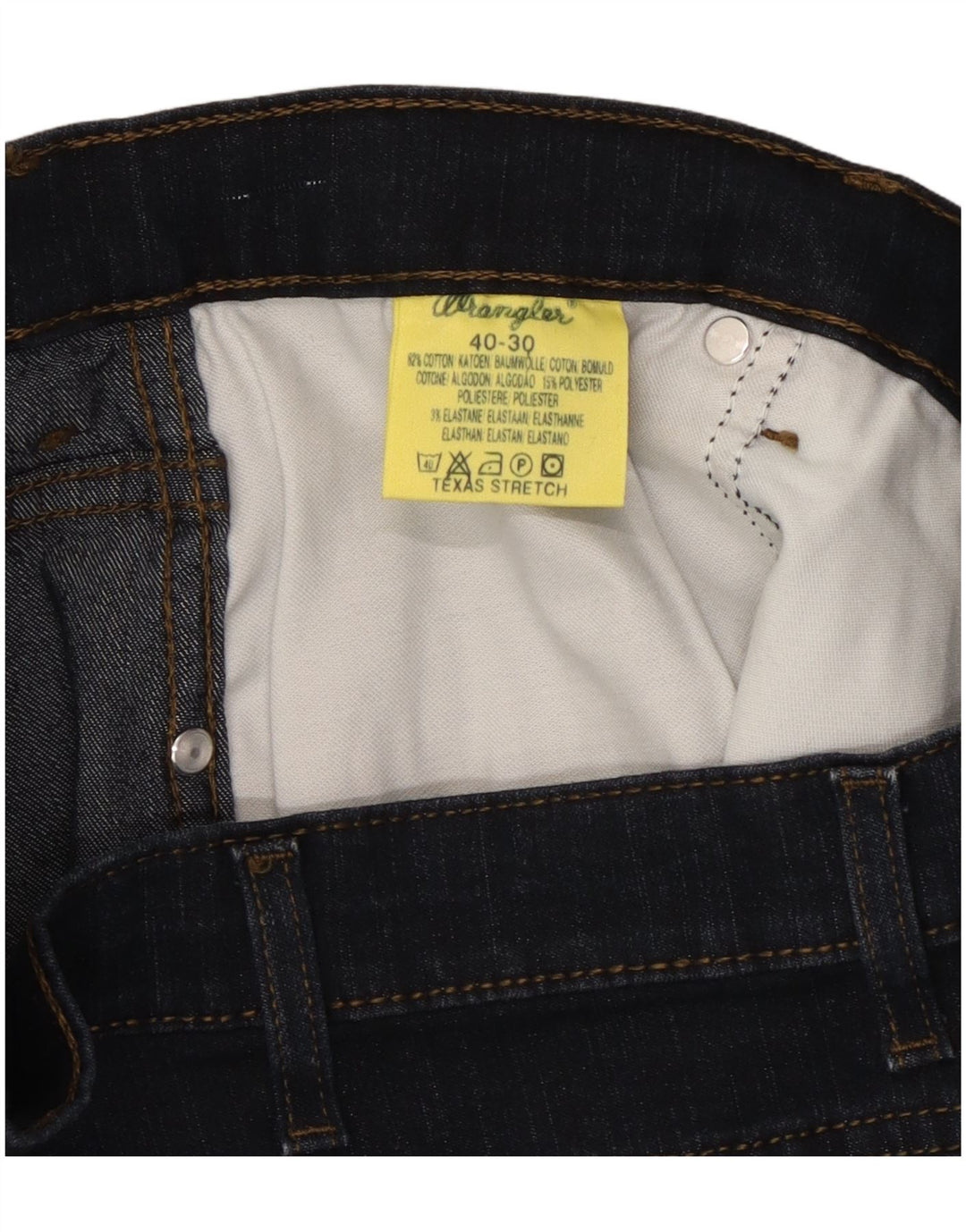 WRANGLER Vaqueros rectos elásticos Texas para hombre W40 L30 Algodón azul marino